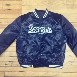 New England Patriots inspired satin silk baseball bomber jacket